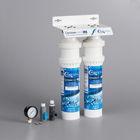 C Pure Oceanloch-L2 Dual Water Filtration System with Oceanloch-L2 Cartridges and Outlet Pressure Gauge - 1 Micron Rating and 3.34 GPM