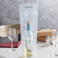 7 inch x 19 inch Sealable Plastic Wine To-Go Bag - 250/Case