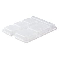 Cambro 10146DCPC190 10" x 14 3/16" Right Handed Co-Polymer Translucent Serving Tray Lid - 24/Case