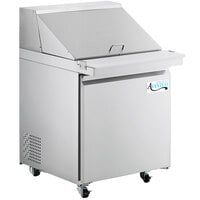 Avantco SS-PT-27M-HC 27" 1 Door Mega Top Stainless Steel ADA Height Refrigerated Sandwich Prep Table