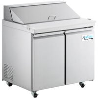 Avantco SS-PT-36-HC 36" 2 Door Stainless Steel ADA Height Refrigerated Sandwich Prep Table