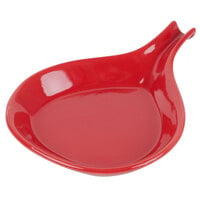 CAC FP-24-R Festiware 12" x 9" Red Fry Pan Plate - 12/Case