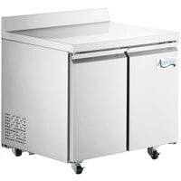 Avantco SS-WT-36R-HC 36 inch Stainless Steel ADA Height Worktop Refrigerator with 3 1/2 inch Backsplash