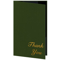 H. Risch 5000H-ST 5 inch x 9 inch Customizable Green Thank You Double Panel Check Presenter with Interior Strips