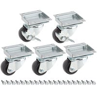 Avantco 178A2PCKIT5 2 3/4" ADA Height Swivel Plate Casters with Mounting Hardware for Avantco HBB-36, HBB-50, GF-36, and GF-50 Series Units - 5/Set