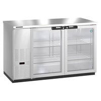 Hoshizaki BB59-G-S 59 1/2" Stainless Steel Glass Door Back Bar Refrigerator