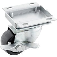 Avantco 17821111K 2 1/2" ADA Height Swivel Plate Caster with Brake