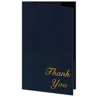 H. Risch 5000H-ST 5 inch x 9 inch Customizable Blue Thank You Double Panel Check Presenter with Interior Strips