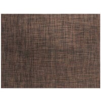Front of the House XPM124COV83 Metroweave 16" x 12" Rust Mesh Woven Vinyl Rectangle Placemat - 12/Pack