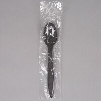 Visions Individually Wrapped Black Heavy Weight Plastic Teaspoon - 1000/Case