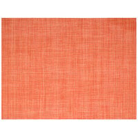 Front of the House XPM099ORV83 Metroweave 16" x 12" Apricot Mesh Woven Vinyl Rectangle Placemat - 12/Pack