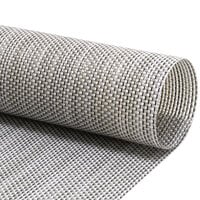 Front of the House XPM098GYV83 Metroweave 16 inch x 12 inch Gray Mesh Woven Vinyl Rectangle Placemat - 12/Pack