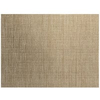 Front of the House XPM132TAV83 Metroweave 16 inch x 12 inch Tan Husk Woven Vinyl Rectangle Placemat - 12/Pack