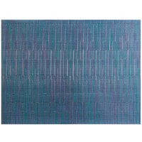 Front of the House XPM119BLV83 Metroweave 16 inch x 12 inch Blues Rush Woven Vinyl Rectangle Placemat - 12/Pack