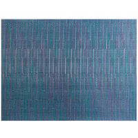 Front of the House XPM119BLV83 Metroweave 16" x 12" Blues Rush Woven Vinyl Rectangle Placemat - 12/Pack