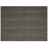 Front of the House XPM108BKV83 Metroweave 16 inch x 12 inch Carbon Rush Woven Vinyl Rectangle Placemat - 12/Pack