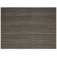 Front of the House XPM108BKV83 Metroweave 16" x 12" Carbon Rush Woven Vinyl Rectangle Placemat - 12/Pack