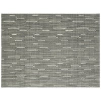 Front of the House XPM063GYV83 Metroweave 16" x 12" Coal Rush Woven Vinyl Rectangle Placemat - 12/Pack