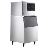 Hoshizaki KML-500MAJ Low Profile 30" Air Cooled Crescent Cube Ice Machine with Stainless Steel Finish Ice Storage Bin - 442 lb. Per Day, 500 lb. Storage