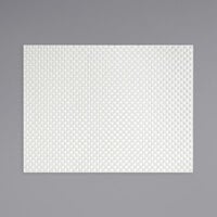 Front of the House XPM044WHV83 Metroweave 16" x 12" White Large Basketweave Woven Vinyl Rectangle Placemat - 12/Pack