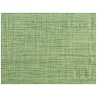 Front of the House XPM122GRV83 Metroweave 16 inch x 12 inch Emerald Mesh Woven Vinyl Rectangle Placemat - 12/Pack