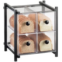 Cal-Mil 1146-13 One by One Four Drawer Black Bread Display Case - 14" x 14 3/4" x 15 3/4"