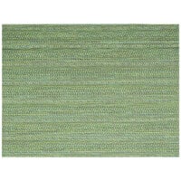 Front of the House XPM095GRV83 Metroweave 16" x 12" Green Urban Woven Vinyl Rectangle Placemat - 12/Pack