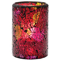 Hollowick 43017RG Crackle Red and Gold Glass Cylinder Lamp