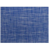 Front of the House XPM123BLV83 Metroweave 16" x 12" Cobalt Mesh Woven Vinyl Rectangle Placemat - 12/Pack