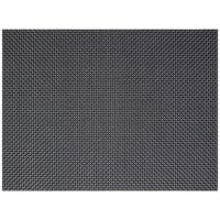 Front of the House XPM085BKV83 Metroweave 16" x 12" Black Basketweave Woven Vinyl Rectangle Placemat - 12/Pack
