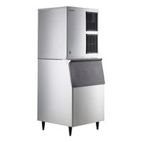 Hoshizaki KM-901MAJ 30 inch Air Cooled Crescent Cube Ice Machine with Stainless Steel Finish Ice Storage Bin - 950 lb. Per Day, 500 lb. Storage