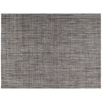 Front of the House XPM093GYV83 Metroweave 16" x 12" Charcoal Urban Woven Vinyl Rectangle Placemat - 12/Pack