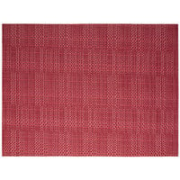 Front of the House XPM089RDV83 Metroweave 16" x 12" Red Random Weave Woven Vinyl Rectangle Placemat - 12/Pack