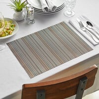 Front of the House XPM087BRV83 Metroweave 16 inch x 12 inch Blues Mesh Woven Vinyl Rectangle Placemat - 12/Pack