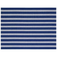 Front of the House XPM102BLV83 Metroweave 16" x 12" Blue Nautical Woven Vinyl Rectangle Placemat - 12/Pack