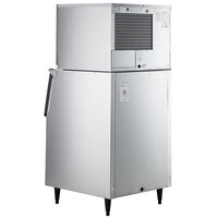 Hoshizaki KML-325MAJ Low Profile 30 inch Air Cooled Crescent Cube Ice Machine with Stainless Steel Finish Ice Storage Bin - 380 lb. Per Day, 500 lb. Storage