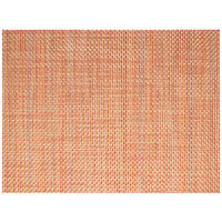 Front of the House XPM101ORV83 Metroweave 16" x 12" Apricot Basketweave Woven Vinyl Rectangle Placemat - 12/Pack