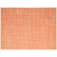 Front of the House XPM101ORV83 Metroweave 16" x 12" Apricot Basketweave Woven Vinyl Rectangle Placemat - 12/Pack