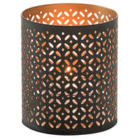 Hollowick 6105 Monarch Black and Gold Perforated Metal Votive