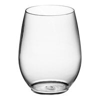 Visions 10 oz. Heavy Weight Clear Plastic Stemless Wine Glass - 64/Case