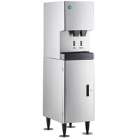 Hoshizaki DCM-270BAH-OS Opti-Serve Hands-Free Cubelet Ice Maker and Water Dispenser with Floor Stand - 282 lb. Per Day, 10 lb. Storage