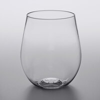 Visions 20 oz. Heavy Weight Clear Plastic Stemless Wine Glass - 64/Case