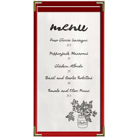 H. Risch, Inc. TES Deluxe Sewn 5 1/2 inch x 11 inch Red 2 View Vinyl Menu Cover
