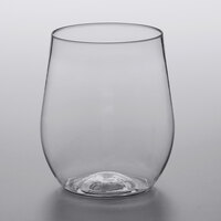 Visions 8 oz. Heavy Weight Clear Plastic Stemless Wine Glass - 64/Case