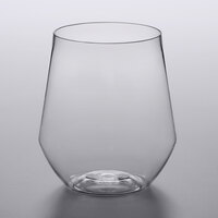 Visions 12 oz. Heavy Weight Clear Plastic Stemless Angled Wine Glass - 64/Case