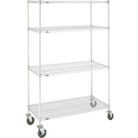 Metro Super Erecta N566BC Chrome Mobile Wire Shelving Unit with Rubber Casters 24 inch x 60 inch x 69 inch