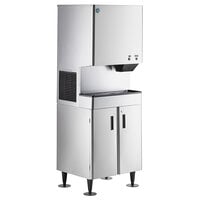 Hoshizaki DCM-300BAH Cubelet Ice Maker and Water Dispenser with Floor Stand - 321 lb. Per Day, 40 lb. Storage