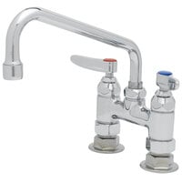 T&S B-0227 Deck Mounted Pantry Faucet with 4" Adjustable Centers, 8" Swing Nozzle, and Eterna Cartridges