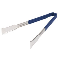 Vollrath 4791230 Jacob's Pride 12" Stainless Steel VersaGrip Tongs with Blue Coated Kool Touch® Handle