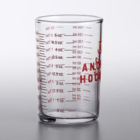 Anchor Hocking 91016AHG18 5 oz. Measuring Glass with Red Print and Gradations